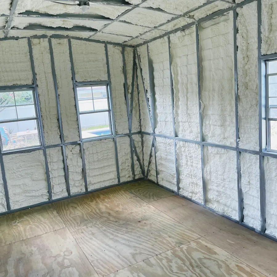 Closed-cell spray foam insulation applied to wall cavities in a residential project in Capitola